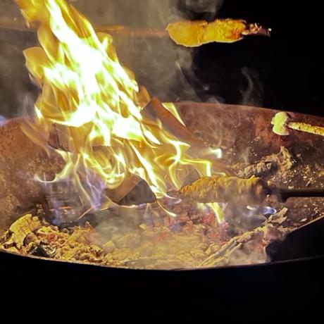 Feuerschale, Feuer, Stockbrot, Ministranten, Lagerfeuer