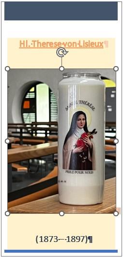 Kerze Therese von Lisieux in St. Theresia Erlangen